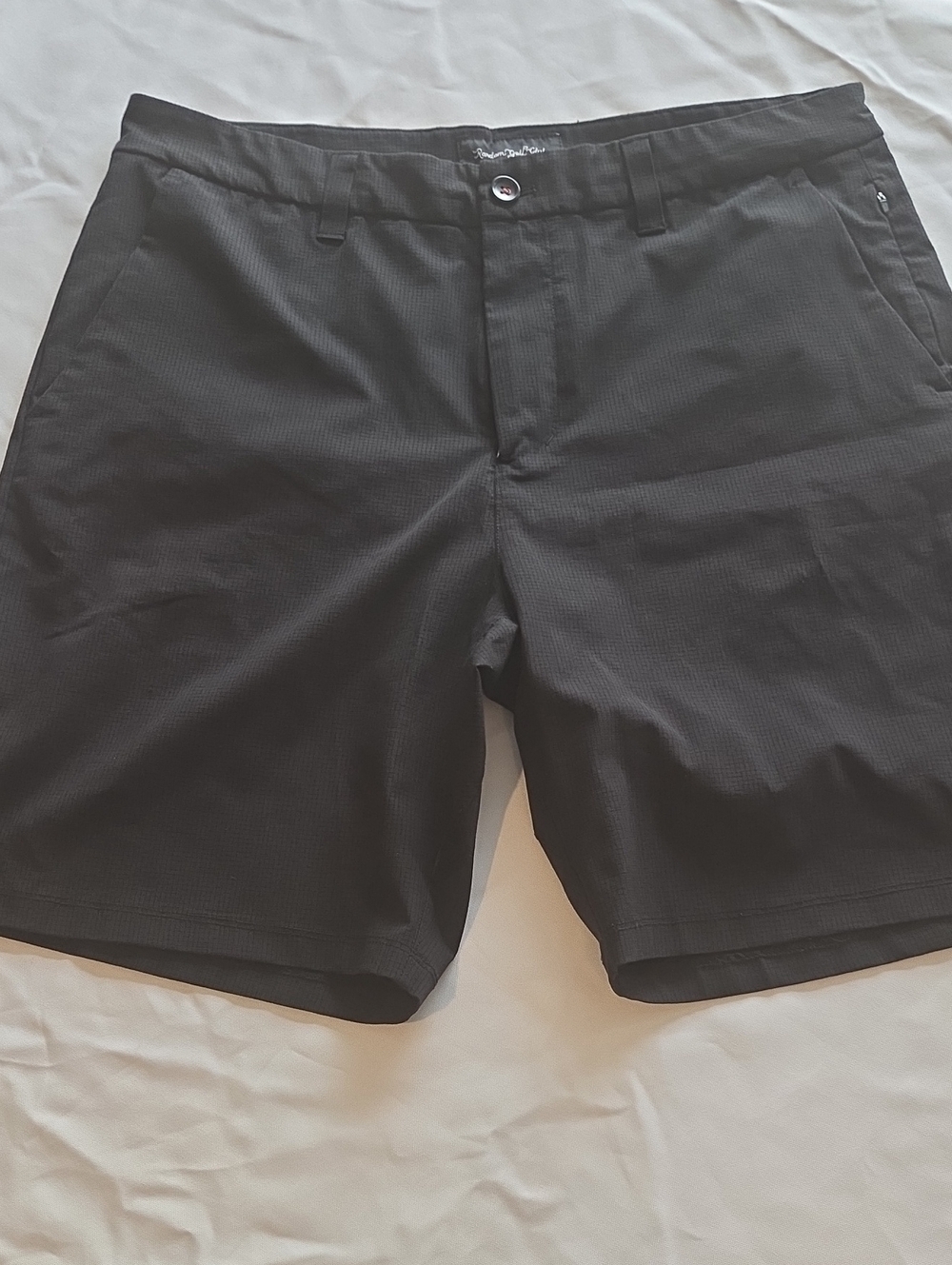 Men's Flat-Front Black Performance Shorts